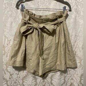 Retro high waisted paper bag waist shorts
